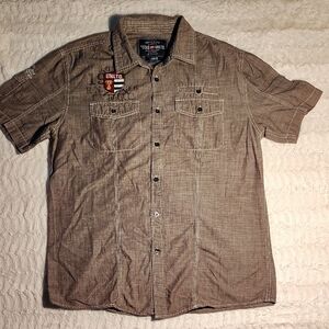 Ecko Unlimited Tan Casual Button Down Shirt